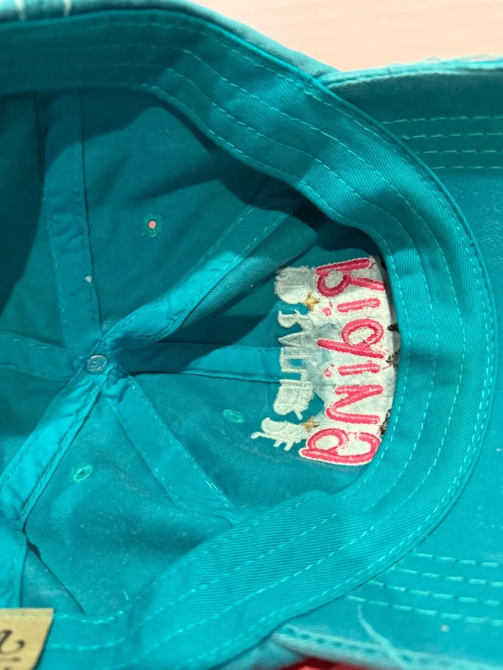 Cowgirl Cap Kbethos  Embroidered “I’d Rather Be Riding” Distressed Teal